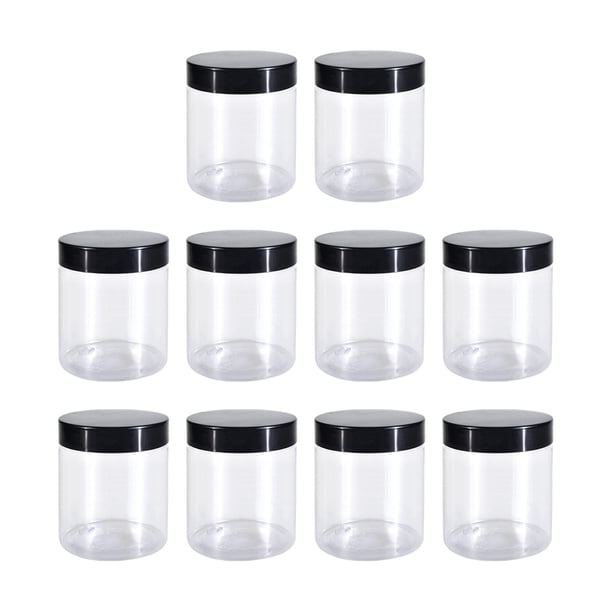 Tarro para mascotas con tapa redonda apilable, reutilizable, ligero, transparente, latas de cocina para 10 unidades de 400 ml.