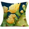 thumbnail image 6 of Green Plant Cotton Linen Throw Pillow Case Succulents Cactus Prickly Pear Flowers Decorative Cushion Cover Farmhouse Home Decor Pillowcase 18" x 18", Set of 4 (PP), 6 of 6