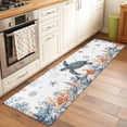 thumbnail image 2 of Sea Turtle Coastal 2'x6' Runner Rugs for Hallway Kitchen Bedside Non Slip Washable, Summer Coral Starfish Nautical Entryway Rug Runners with Rubber Backing, Long Carpet Runner for Laundry Room, 2 of 8