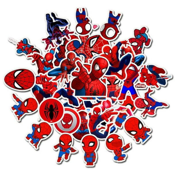 35 pièces Spider Man super-héros Marvel autocollants enfants jouet les  Avengers autocollant bombe Spiderman planche à roulettes bagages ordinateur  portable voiture 