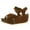 Tan, variant on FOREVER FREYA-23 Womens Cork Look Platform Ankle Strap Low Wedge Sandals