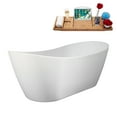 thumbnail image 3 of 75" Streamline B-480-214-WH Soaking Matte White Freestanding Tub and Tray With Internal Drain in Glossy White, 3 of 10