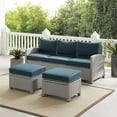 thumbnail image 2 of Crosley Furniture Bradenton 3-piece Fabric Outdoor Sofa Set in Navy/Gray, 2 of 6