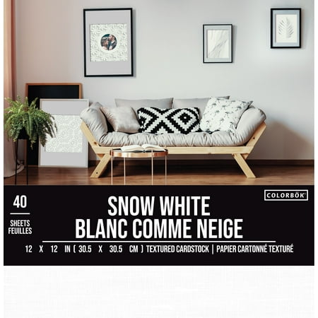 UPC: 0765468611709 | Colorbok Snow White Textured Cardstock  12”x12”  121 lb./180 gsm  30 Sheets