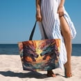 thumbnail image 6 of Honeii Colorful Wave Dragon Head for Tote Bag with Adjustable Strap,Beach Bag, Waterproof Sandproof Beach Tote Bag, Large Capacity Foldable Beach Bags, 6 of 7