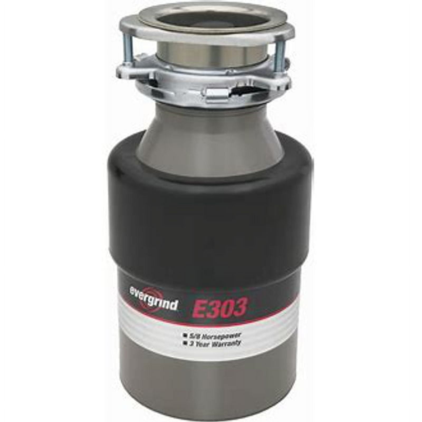 InSinkErator Evergrind 0.625 HP Garbage Disposer, with Galvanized Steel Shredder Ring and Grinding Elements, 8 HP 1 Pack