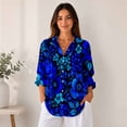 thumbnail image 5 of Nyfairy Plus Size Women's Halloween Print Long Sleeve Button Down Casual Shirt, 5 of 5