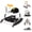black, variant on 5 in 1 Anti-Rollover Foldable Baby Walker, 5 Adjustable Height Toddler Learning Walking Chair with Detachable Musical Toy, Anti-Fall Safe Infant Activity Walker - White