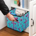 thumbnail image 5 of Cross Foldable Storage Box with Handle, 10.8"x10.5"x10.6", Large Capacity Storage Bin Cube Organizer, 5 of 6