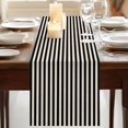 thumbnail image 3 of Black Striped 120 Inch Table Runner, Modern Simple Farmhouse Beige Vintage Farmhouse Dresser Scarf Cotton & Linen Tablerunner for Dining/Kitchen Island/Holiday Party Décor 13" x 120", 3 of 9