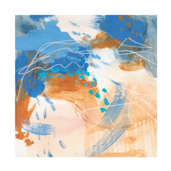 Canvas Wall Art - Melissa Wang 'Blu Hurricane III' Wall Art for Living Room, Bedroom, or Office Décor by Trademark Fine Art - 14 x 14 Inches
