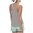 thumbnail image 4 of Nestiefly Women Ribbed Workout Crop Tops with Built in Bra Seamless Yoga Racerback Tank Top Tight Fit Gray M, 4 of 6