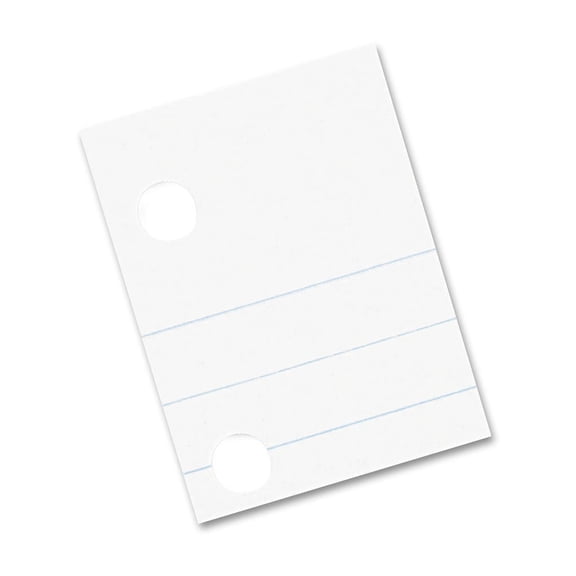 Pacon Composition Paper, White, 5-Hole Punched, Red Margin, 3/8" Ruled, 8" x 10-1/2", 500 Sheets