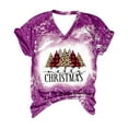thumbnail image 2 of Herrnalise Women's Classic-Fit 100% Cotton Short-Sleeve T-Shirt Christmas Fashion Woman Causal V-Neck Printing Blouse Short Sleeve T-Shirt Tops, 2 of 5