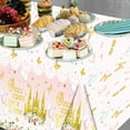 thumbnail image 5 of 3PCS Princess Party Tablecloths for Girls Kids Baby Shower 1st Birthday Fairy Tale Castle Themed Table Cover Once Upon a Time Party Decorations Party Table Cloth, 5 of 12