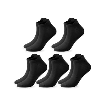 BadPiggies 5 Pairs Women's Ankle Socks Thin Soft Athletic Low Cut Cotton Socks With Tab (Black)