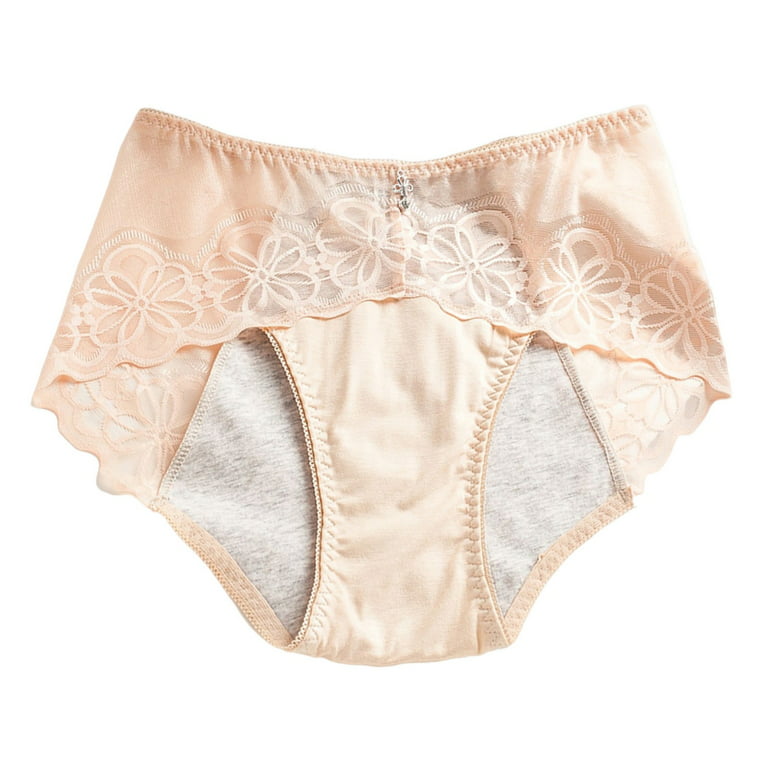 Valcatch Women's Menstrual Period Underwear Leak Proof Cotton Underwear  Lace Breathable Briefs