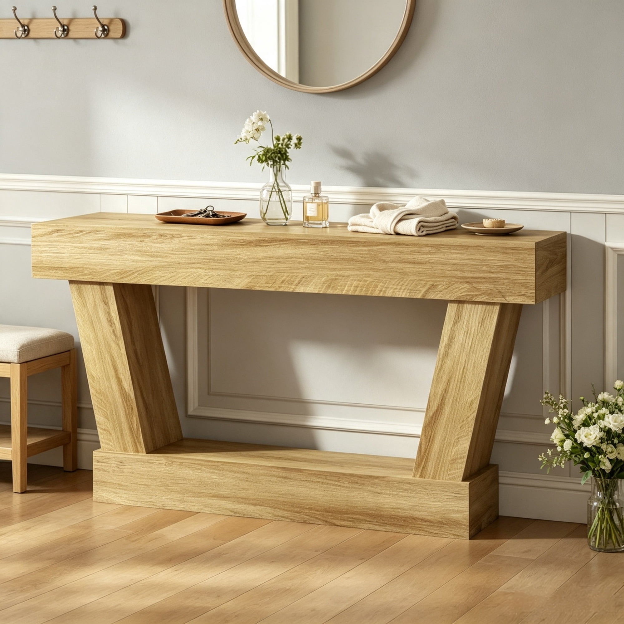 Lanica Japandi Console Table - Natural Rattan - Walmart.com