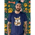 thumbnail image 2 of Corgi Eating Ramen T-Shirt Men -Image by Shutterstock, Male 4X-Large, 2 of 4