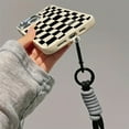 thumbnail image 4 of Black & White Irregular Plaid Phone Case With Lanyard Dirty Resistant For IPhone 14/14Plus/14Pro/14Pro/14ProMax 13/13Pro/13ProMax, 12/12Pro/12ProMax, 11/11Pro/11Pro Max 6/6s/6 Plus/6s Plus/7/8/ X/xs, 4 of 5