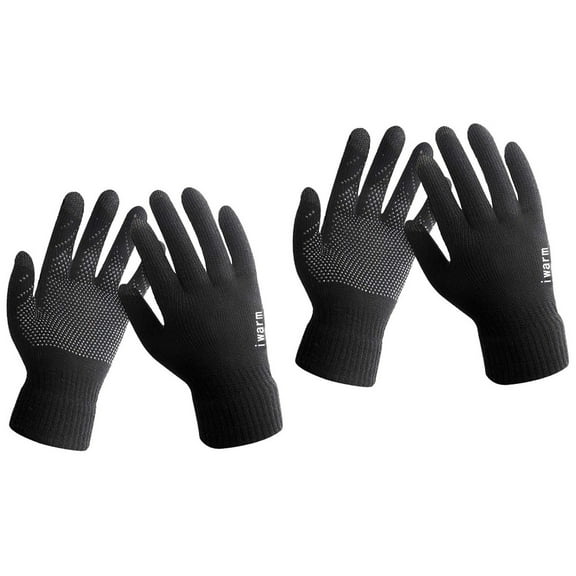 GOOHOCHY Gloves Acrylic Black Unisex Winter Outdoor 2Pcs 8.65X4.72X0.39in