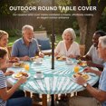 thumbnail image 3 of Round Outdoor Tablecloth with Umbrella Hole and Zipper, Teal Scallop Coastal Tablecloth with Elastic Waterproof, Summer Beach Nautical Patio Table Covers for 31" - 35" Picnic Pool Tables, 3 of 9