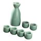 thumbnail image 4 of Juego de Sake de cerámica, recipiente de cerámica para Sake, juego de tazas, regalos, botella de Sake, adorno, decoración, bebida de Sake tradicional Verde, 4 of 8