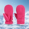 thumbnail image 2 of CAICJ98 Toddler Snow Gloves Fleece Lined Double Layer Baby Mittens Knitting Cotton Boys Girls Insulated Glove Outdoor Playwear 6-12 Months,Hot Pink, 2 of 7