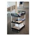 thumbnail image 5 of Rubbermaid Commercial Economy Plastic Cart, Three-Shelf, 18.63w x 33.63d x 37.75h, Black -RCP342488BLA, 5 of 7