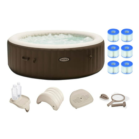 Intex PureSpa 6 Person Inflatable Hot Tub w/ Filters, Cleaning Kit &