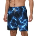 thumbnail image 2 of Gaeub Blue Lightning Mens Swim Trunks Stretch Beach Shorts Quick Dry for Men Swim Shorts Swimwear with Pockets- X-Large, 2 of 9
