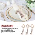 thumbnail image 2 of EcoNesxp Rope Tassel Table Decorative Napkin Ring UrbanMingle Suitable for Table Setting Handmade Farmhouse Wooden Beaded Napkin Ring Beige, 2 of 5