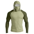 thumbnail image 2 of Trgacdwlo S-4XL Color Block Mens UPF 50+ Sun Protection Hoodie Raglan Long Sleeve Thumb Hole Mens Rash Guard with Face Mask Mens Fishing Shirts, 2 of 10