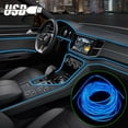 thumbnail image 4 of Kenally EL Wire Car LED Cable Stripes Atmósfera Iluminación USB Edge Line Accesorios Cable DIY Party Supplies para Bar Camping Automoción decorativa y accesorios Kenally VI015753-00, 4 of 6