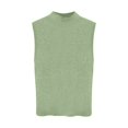 thumbnail image 4 of Women's Rib Knit Crop Top Y2K Sleeveless Tank Tops Light Green One Size, 4 of 4