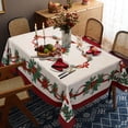 thumbnail image 5 of Christmas Poinsettia Print Tablecloth Waterproof Rectangle Holiday Table Cloth for Dinning Room,60"×84", 5 of 5
