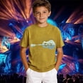 thumbnail image 2 of Little Boys Crewneck T-shirt Guitar Print Graphic Music Concert Short Sleeve Summer Casual Tops Tees for Kid Size 5-6T, 2 of 4