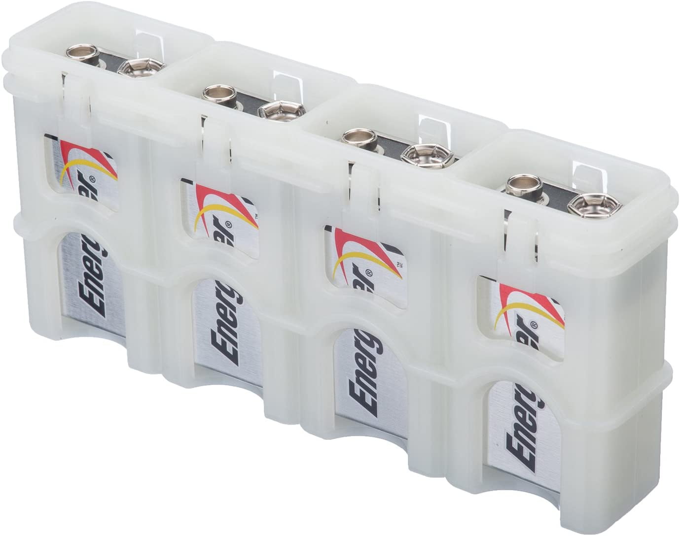 Black Storacell by Powerpax SlimLine 9V Battery Caddy Holds 4 Batteries 