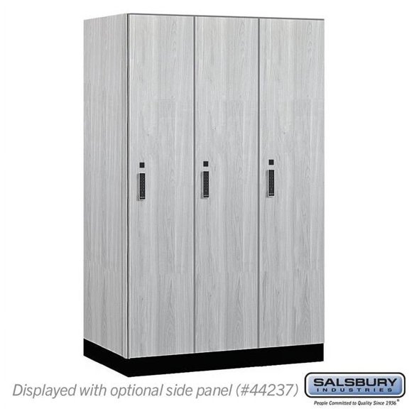 Salsbury Industries 15-41364ST-E 15 in. Wide Premier Wood Locker - Single Tier - 3 Wide - 6 ft. High - 24 in. Deep - Silver Teak - Electronic Locks