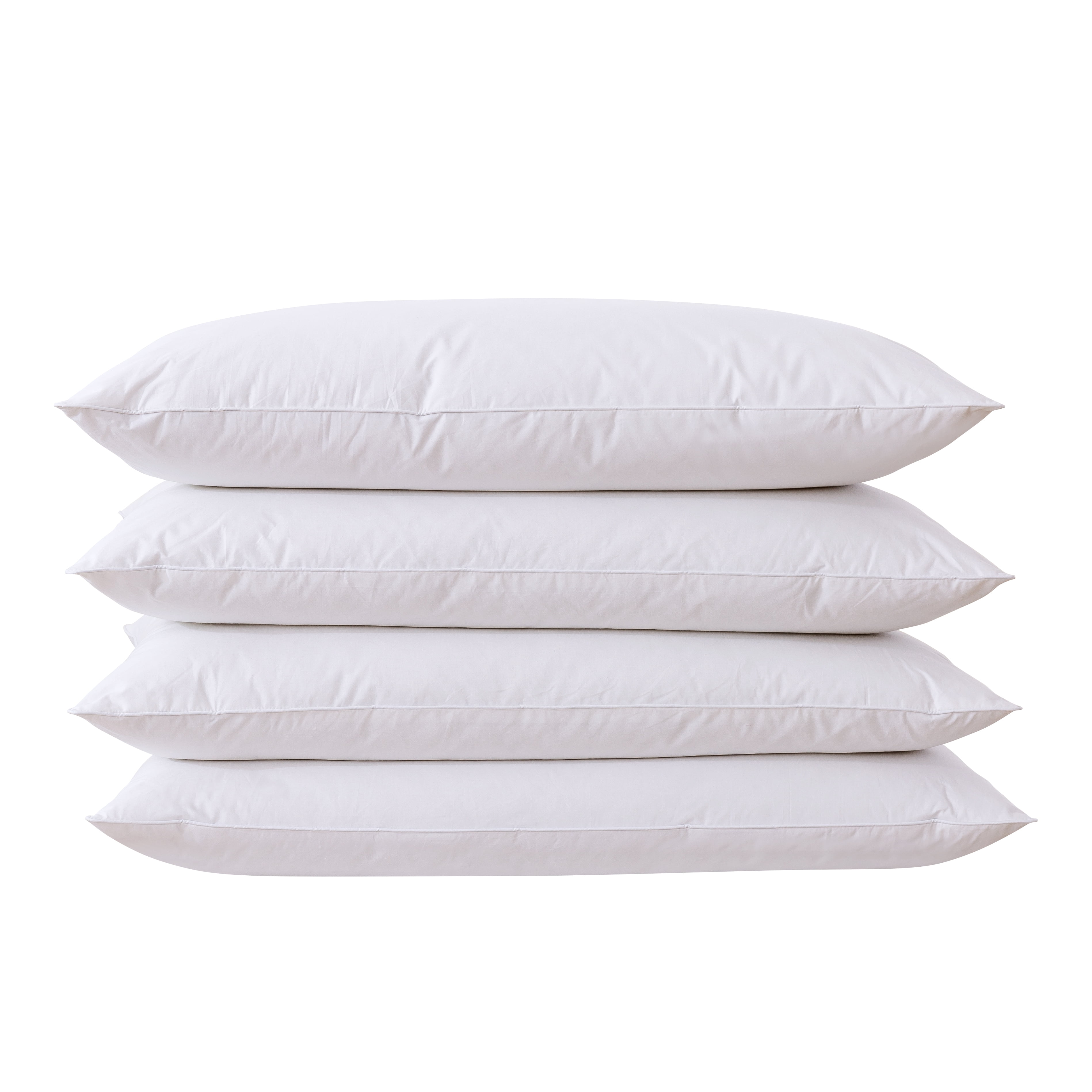 Mainstays Feather Medium Bed Pillows, Standard, White, 4Pieces
