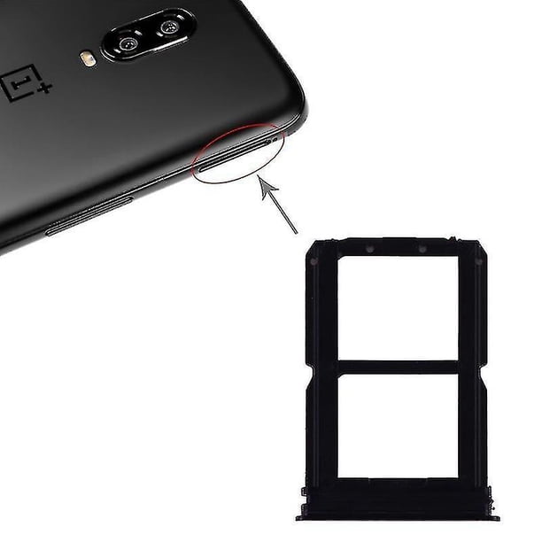 Bandeja de tarjeta SIM + Bandeja de tarjeta SIM para OnePlus 6T (Negro)