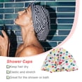 thumbnail image 3 of Gorros de baño para ducha Estampado de flores Impermeable Reutilizable Elástico Colorido Universal Largo Sombrero corto Baño Estampado de Juegos de accesorios de baño punto amarillo azul Bearachild HA062078-24B, 3 of 5
