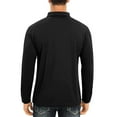 thumbnail image 5 of COSFO Collared Mens Long Sleeve Polo Shirts Striped Pullover Mesh Shirts Lightweight Casual Slim Fit Performance Graphic Tees, 5 of 7