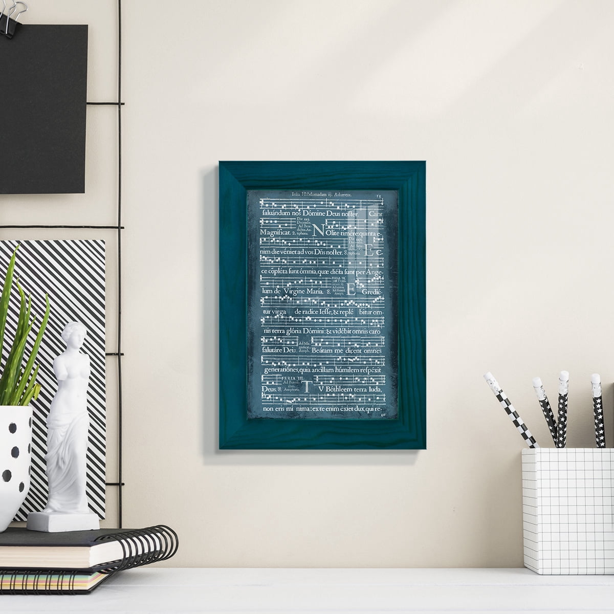 Graphic Songbook II - Framed Print w/glass - Ocean Blue