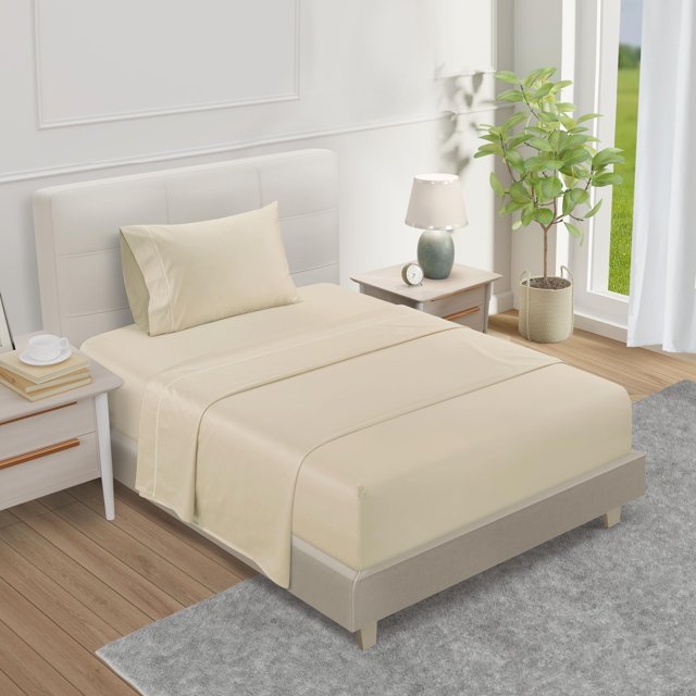 Chateau Home Collection Sábanas 100% Algodón, Tamaño Doble, Bolsillos Profundos (Hasta 17 Pulgadas"), Sábanas De 1000 Hilos, Juego De Sábanas De Algodón De Tamaño Doble, Tejido De Satén, Sábanas Trans