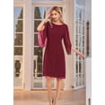 thumbnail image 3 of Womens Chiffon Dresses Flutter Sleeve Party Wedding Cocktail Dress Wine Red L, 3 of 5