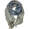 thumbnail image 2 of Silver Fever Pashmina - Jacquard Paisley Shawl - Stylish Scarf - Double Sided Wrap, 2 of 10