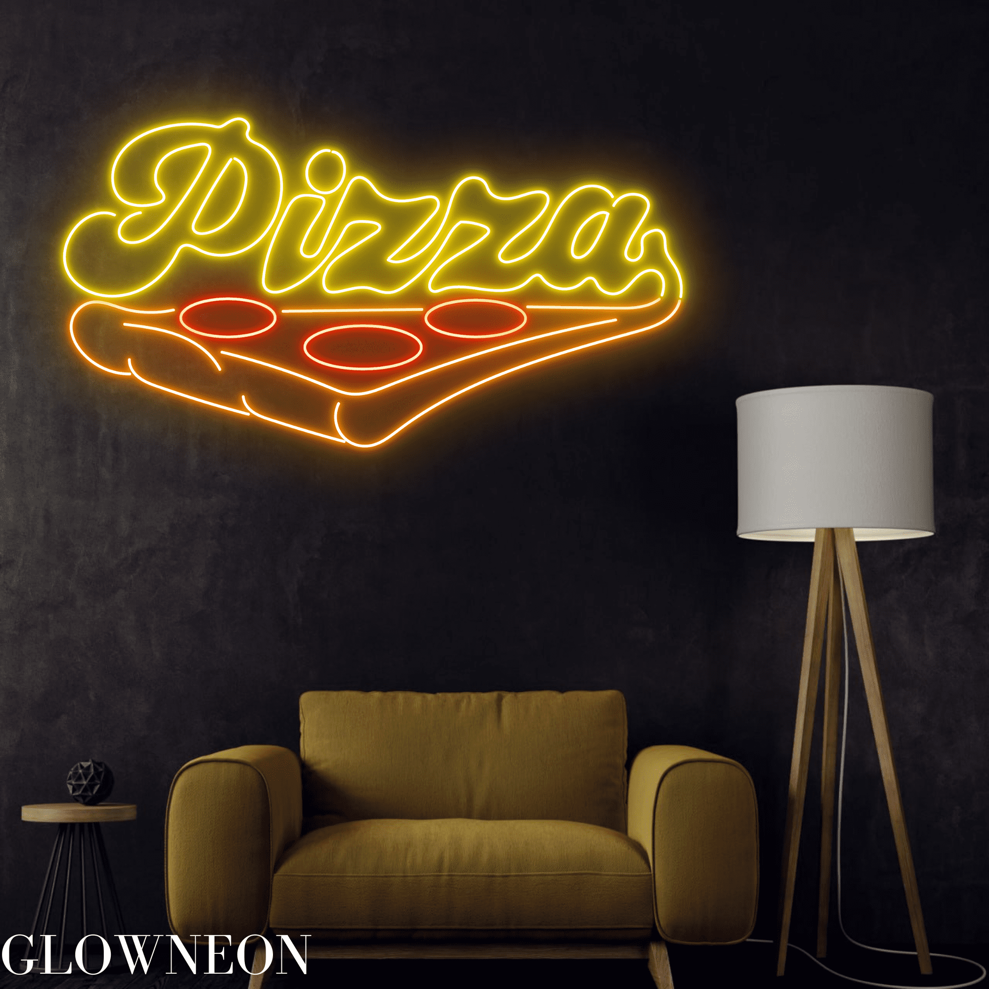 Glowneon Pizza Neon Sign, Pizzeria Open Led Sign, Italian Food Light