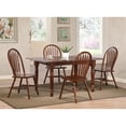 thumbnail image 4 of Andrews 5Pc 60" Rectangle Butterfly Extendable Dining Set in Chestnut Brown Wood, 4 of 6
