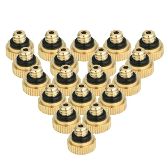 Chidian 32PCS Misting Nozzles Brass Lead-free Misting Nozzles for Outdoor Cooling System 0.3mm Orifice